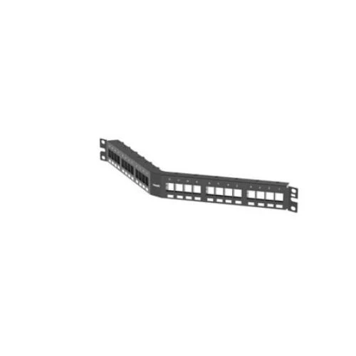 24 Port NetKey Unshielded Flush Modular Patch Panel Angled Ébano NKPPA24FMY