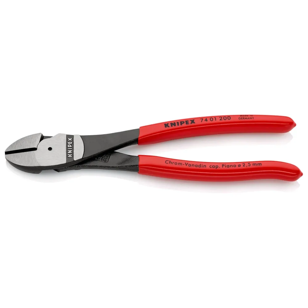 Autoclavable Premium Knipex 74 01 200 - Alicate de corte diagonal de fuerza 200 mm con mangos PVC