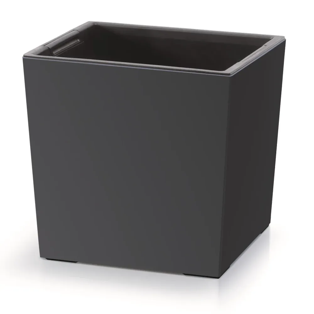 Arandela de Cobre Prosperplast Urbi Cuadrado Maceta de inserción baja DURS300L-S433 - color antracita