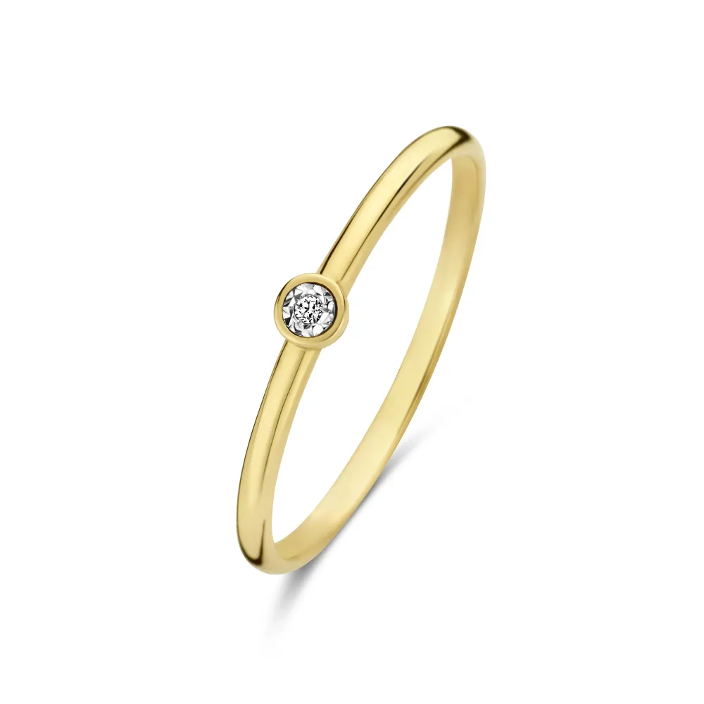 De la Paix Inaya Anillo de oro de 14 quilates con diamante 0,01 quilate