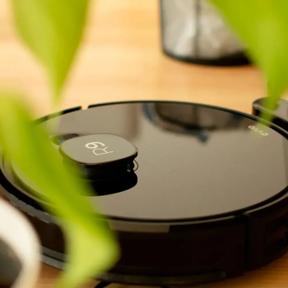 Robot aspirador Evvo R9 Láser 3000Pa 4 en 1 con base de autovaciado WiFi negro