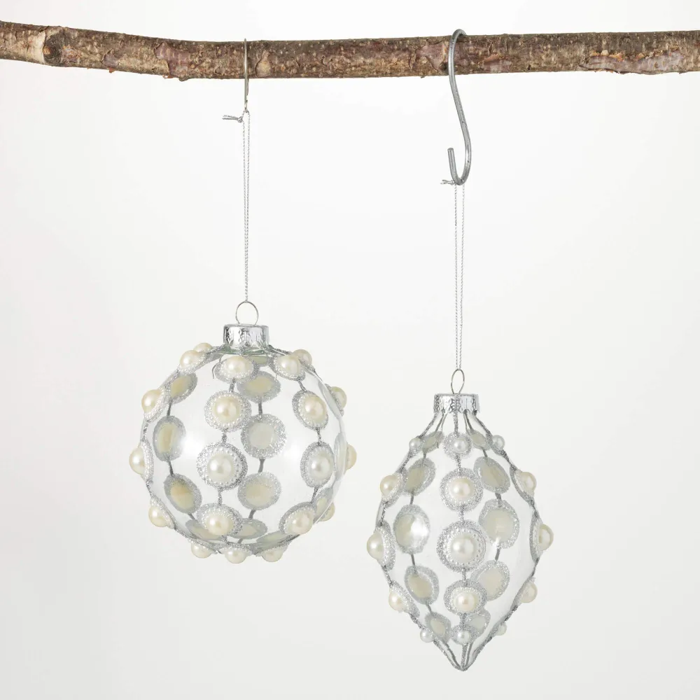 Acero Inoxidable 304 Esferas de vidrio con perlas / En cristal ornaments pearls
