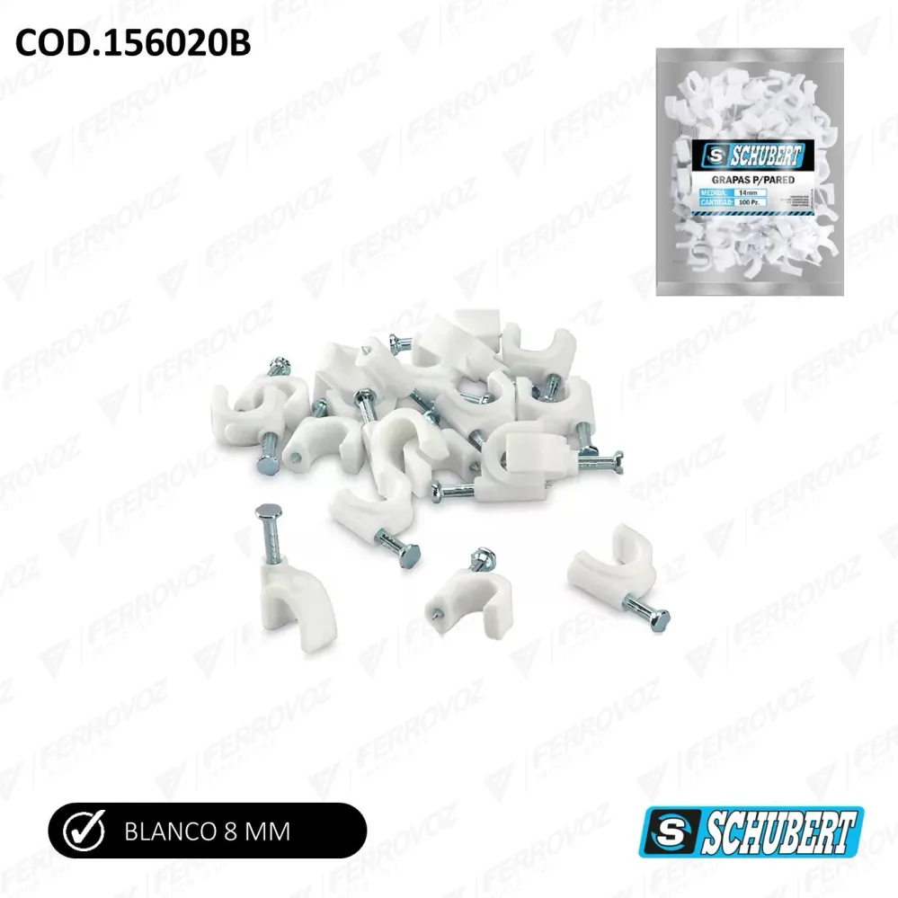 GRAPA CABLE PVC 8MMX100PCS