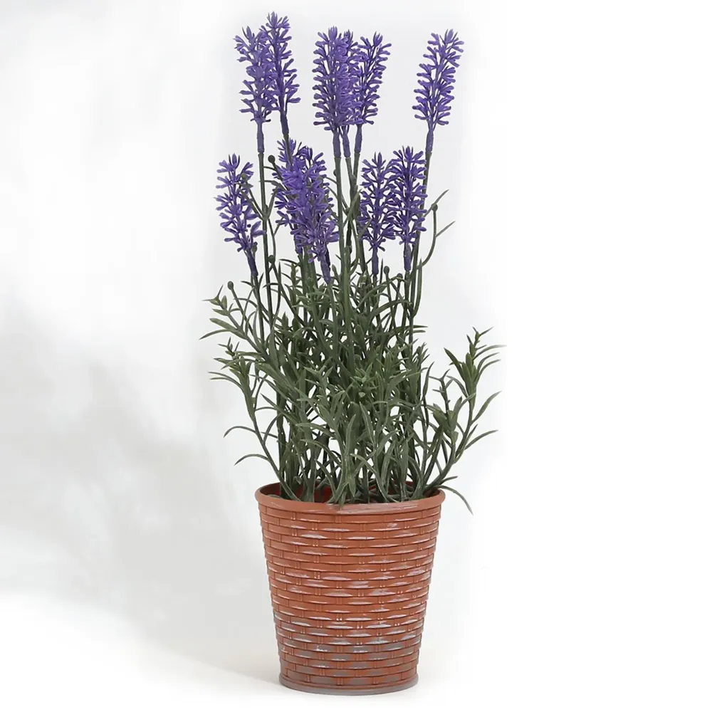 Adornos creativos de lavanda artificial en maceta de plástico de 38 x 10 cm. para Laboratorio y Taller