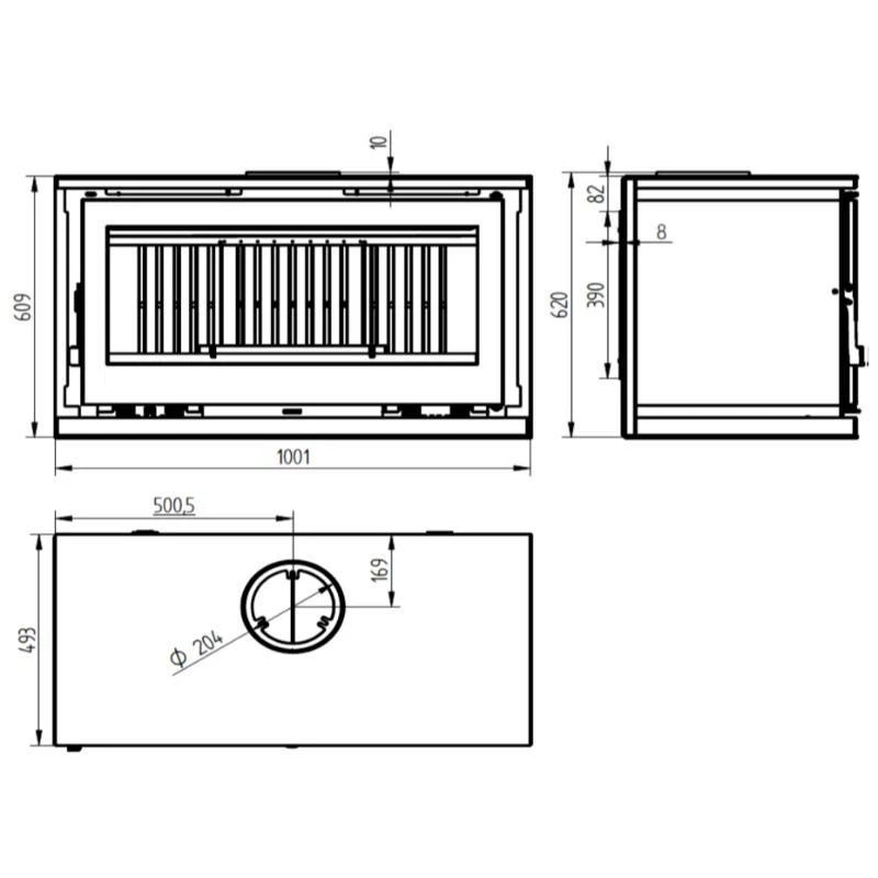 Estufa de leñ M-100 K FM con Estuche Protector