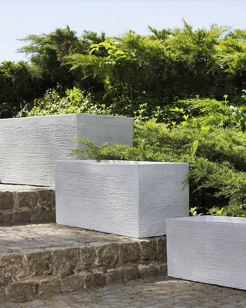 Maceta rectangular blanca 60x29x30 cm