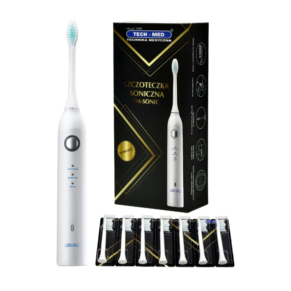 TM-SONIC Tech - Med TM - Cepillo de dientes sónico Blanco Compatible con Turbina