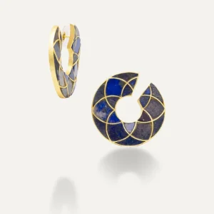 Pendientes Dorados Deva Lapislazuli con 2 Llaves Incluidas