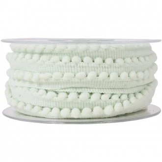 1 m Cinta Mint Pompón algodón Pack de 24 Unidades