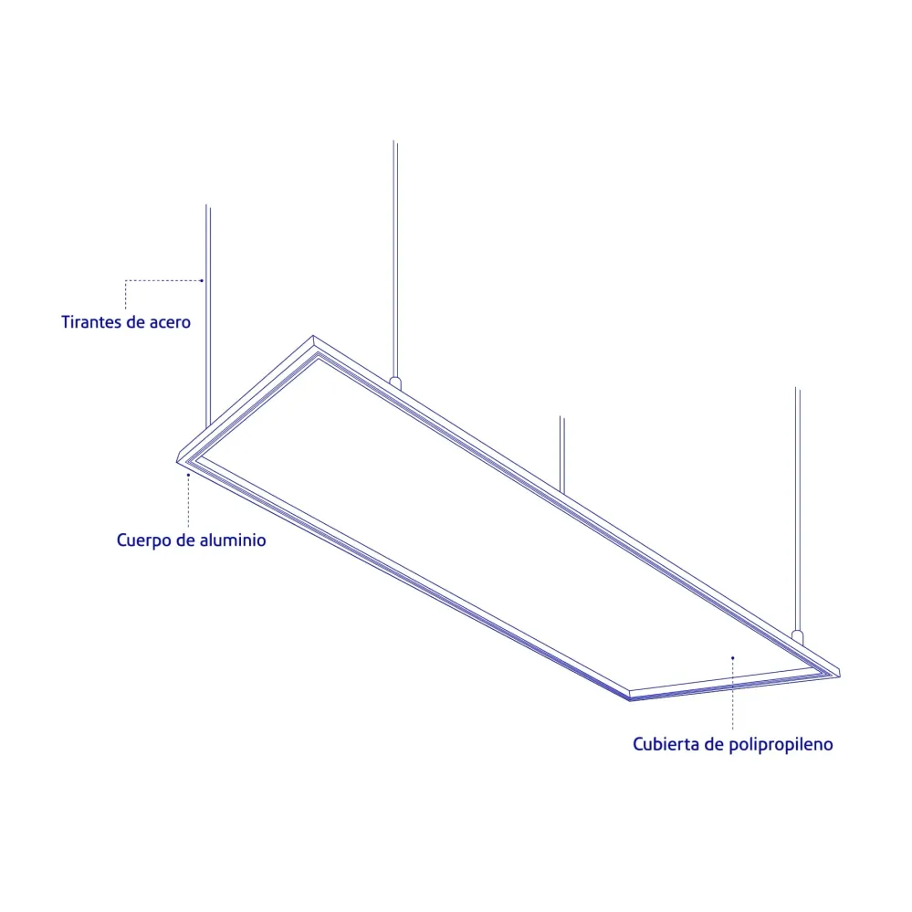 Panel colgante, 60X120 CM, 80W, 6500K, LED
