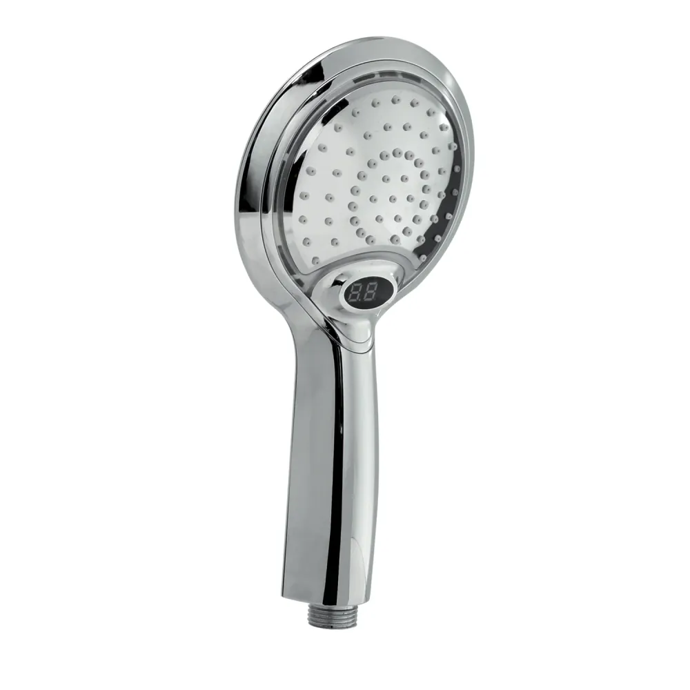 Doccetta 1 getto con led tre colori e controllo temperatura modello Thermo Light 00 di Gedy - Cromato