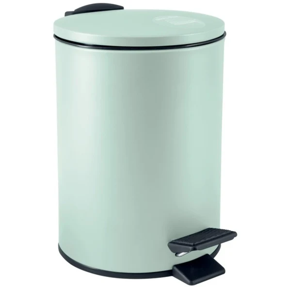 Cubo de basura con pedal modelo Adelar capacidad 3 litros color verde reluciente mate Montaje en Pared