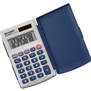 Calculadora de bolsillo solar Sharp Blue/Gray de 8 dígitos: ¡Oferta de la semana!