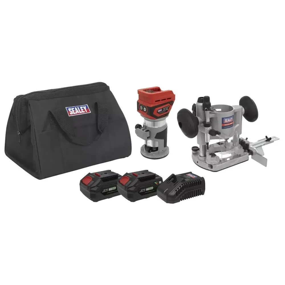 Sealey CP20VTRKIT Cordless Trimming Router Kit 20V & 2 Batteries