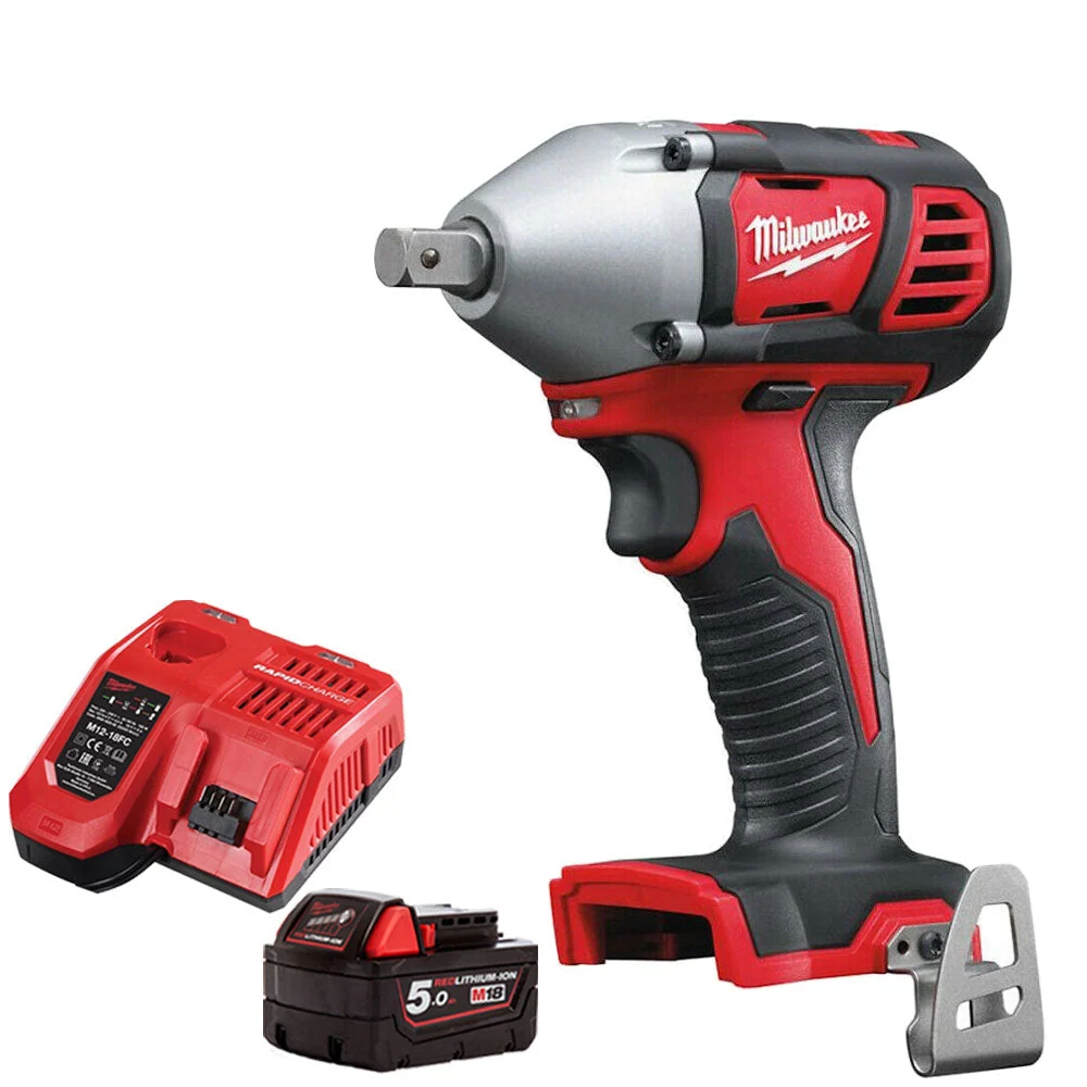 Milwaukee M18BIW12-0 18V Compact 1/2in Impact Wrench 1 x 5.0Ah Battery & Fast Charger
