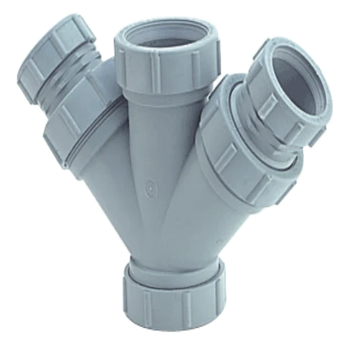 3" X 1-1/2" Mechanical Joint Polypropylene Flame Retardant Chemical Waste Reducing Duplicado Wye W3831