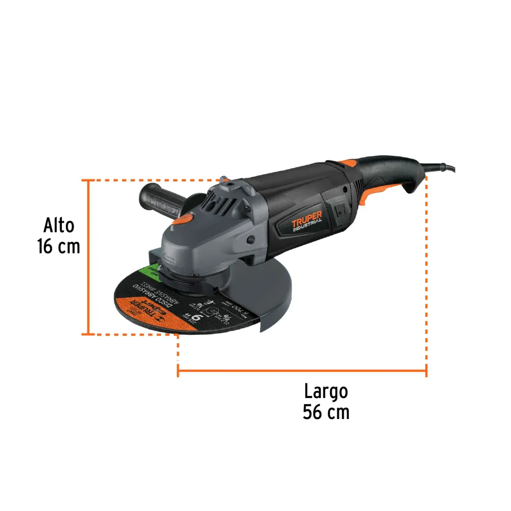 ESMERILADORA ANGULAR 9', INDUSTRIAL, 2300 W