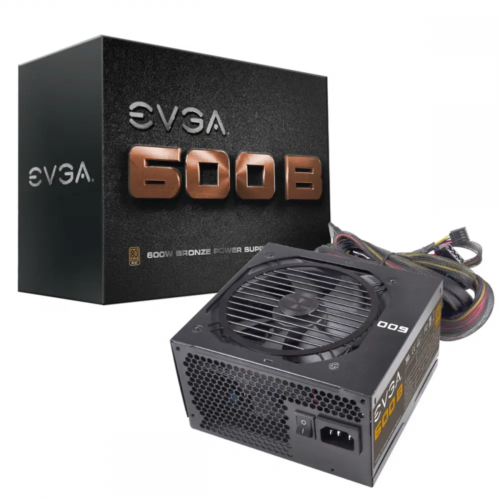 Fuente de poder evga 600b 80 plus tono bronce, atx, 120mm, 600w