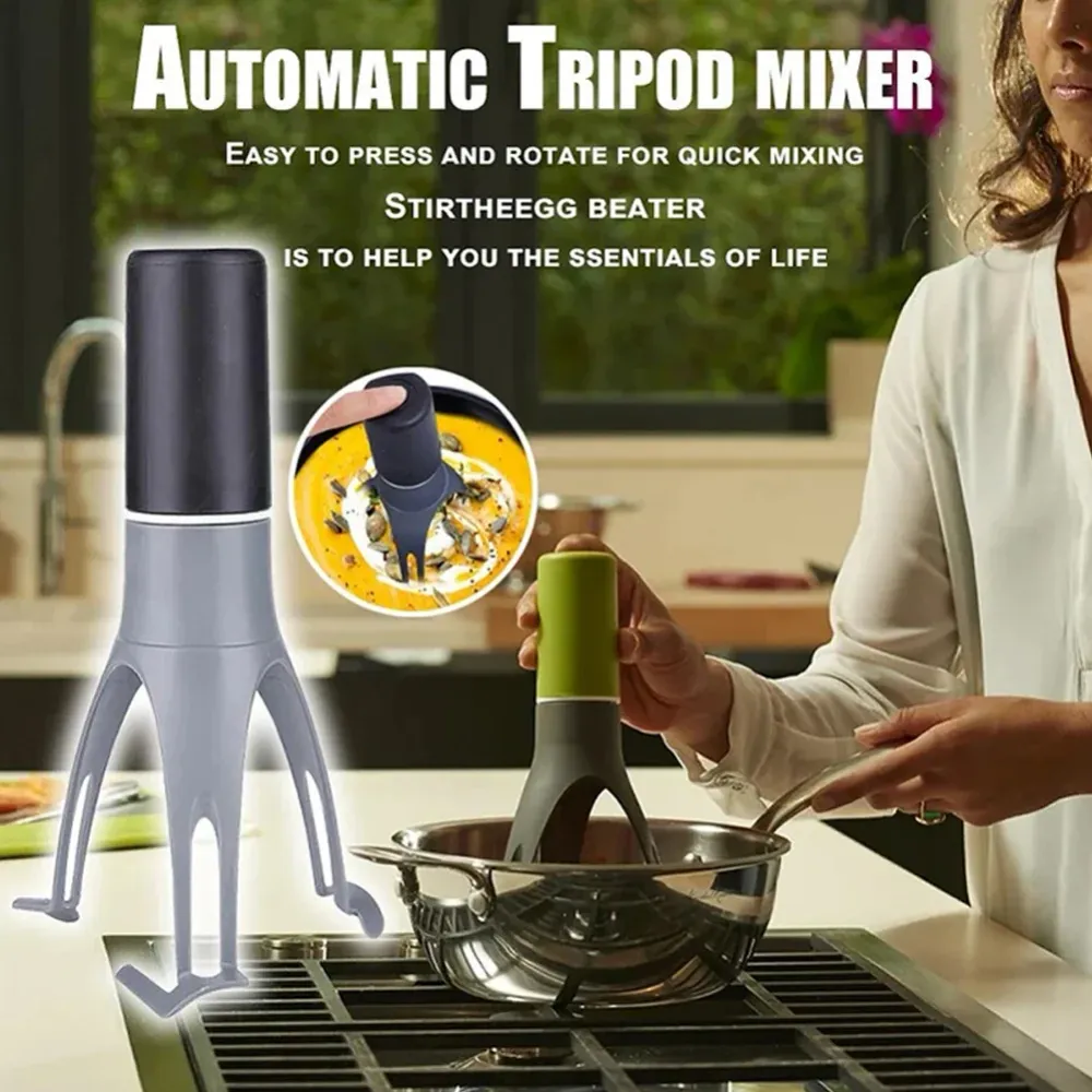 Multifunctional Automatic Egg Beater & Pan Stirrer Grey