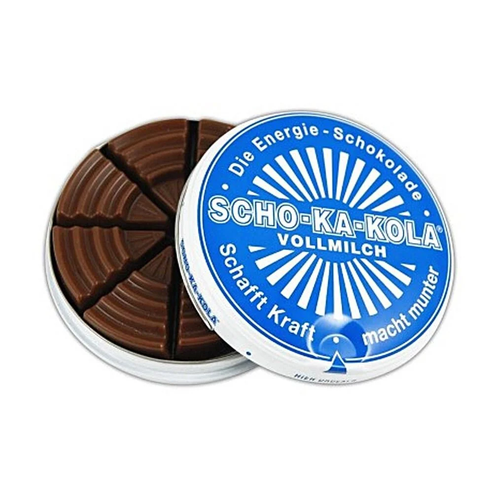 Energí alemana chocolate chocolate escolar con leche integral 100 g de estaño azul con 20 Láminas Incluidas