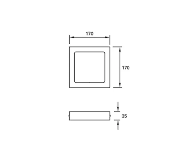 FORLIGHT Plafon Ip23 Easy Square Surface 170Mm Led 10W 3000K Blanco 874Lm