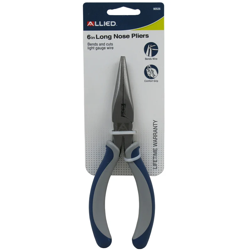 ALICATE DE PUNTA LARGA GRIS 6"L Allied