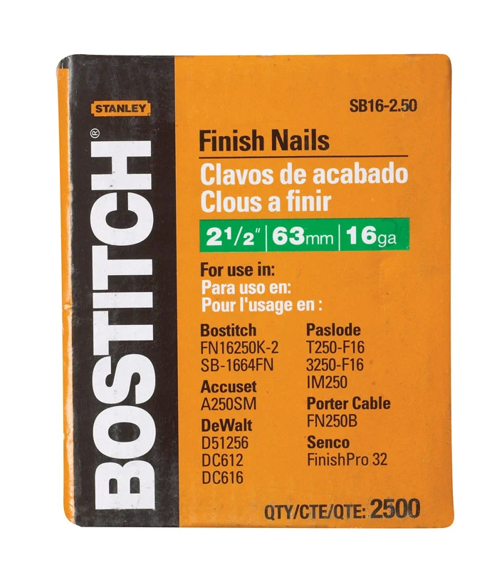 Acabado para uñas 2,5" Bx2500 Bostitch