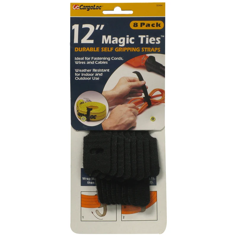 CORREA NEGRA 12"L 8 PIEZAS CargoLoc