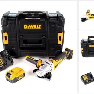 Amoladora angular baterí DeWalt DCG 405 FP1 18V 125mm sin escobillas + 1x baterí 5.0Ah + cargador + TSTAK