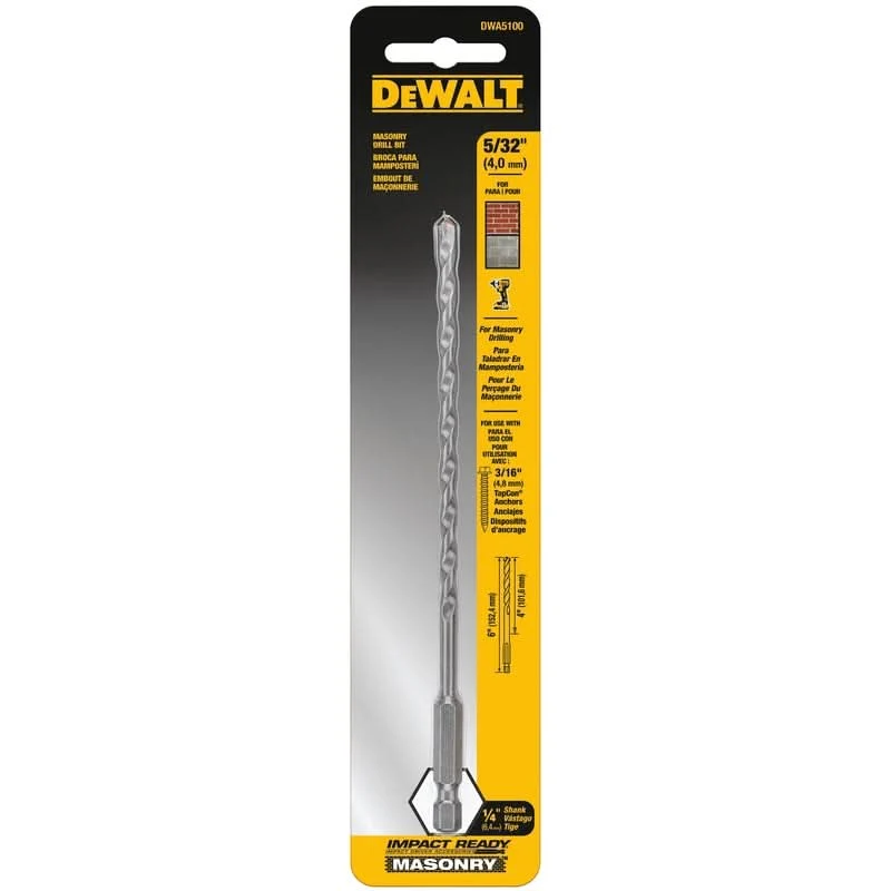 Broca para mamposterí Ir 5/32 x 4 x 6" DeWalt