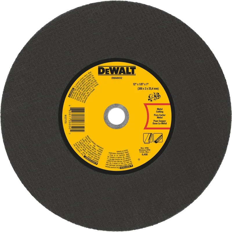 Disco de corte de 12" x 1/8" x 1" DeWalt
