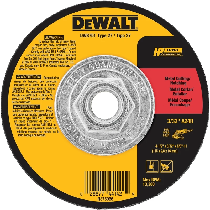 C/O de metal Wl 4.5X5/8"-11 DeWalt