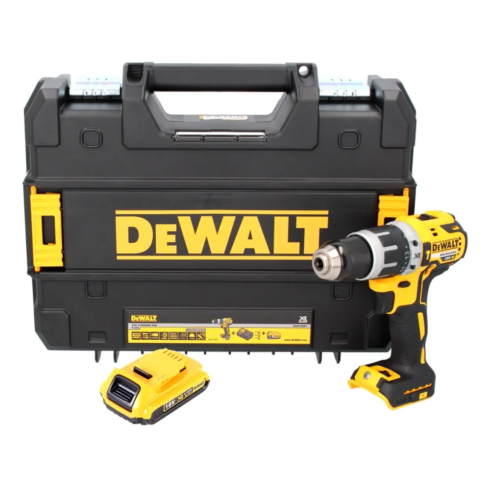 Taladradora percutora sin cable DeWalt DCD 796 NT 18 V 70 Nm sin escobillas + 1x baterí recargable 2,0 Ah + TSTAK - sin ca...
