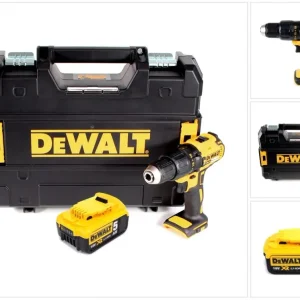 Taladro de percusión sin cable DeWalt DCD 778 NT 18V 65Nm + 1x baterí recargable 5,0 Ah en caja TSTAK - sin cargador
