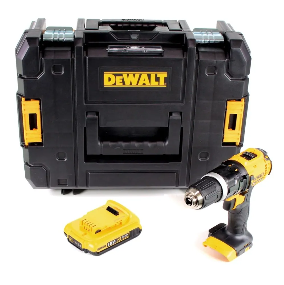 Taladro percutor inalámbrico DeWalt DCD 785 18V 60Nm + 1x baterí 2.0Ah en el maletín de herramientas TSTAK II