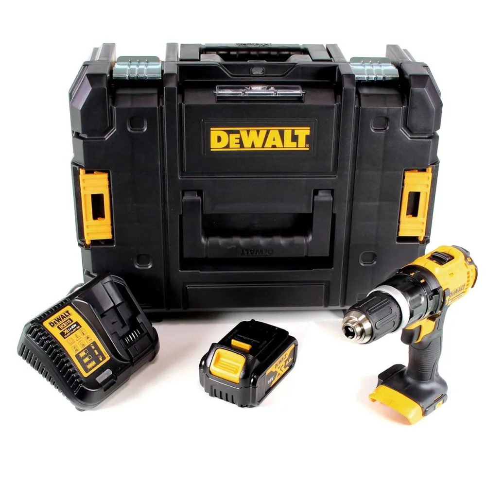 Taladro percutor inalámbrico DeWalt DCD 785 M1 18V 60Nm + 1x baterí 4.0Ah + cargador en maletín TSTAK