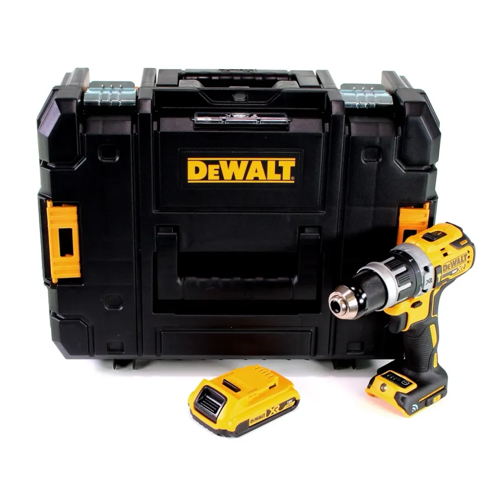 Taladro percutor inalámbrico Dewalt DCD 797 NT 18V sin escobillas + 1x baterí 2.0Ah + TSTAK - sin cargador
