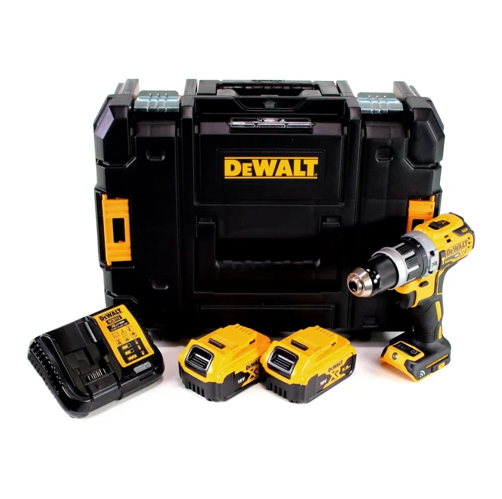 Taladro percutor inalámbrico Dewalt DCD 797 P2 18V sin escobillas + 2x baterí 5.0Ah + cargador + TSTAK
