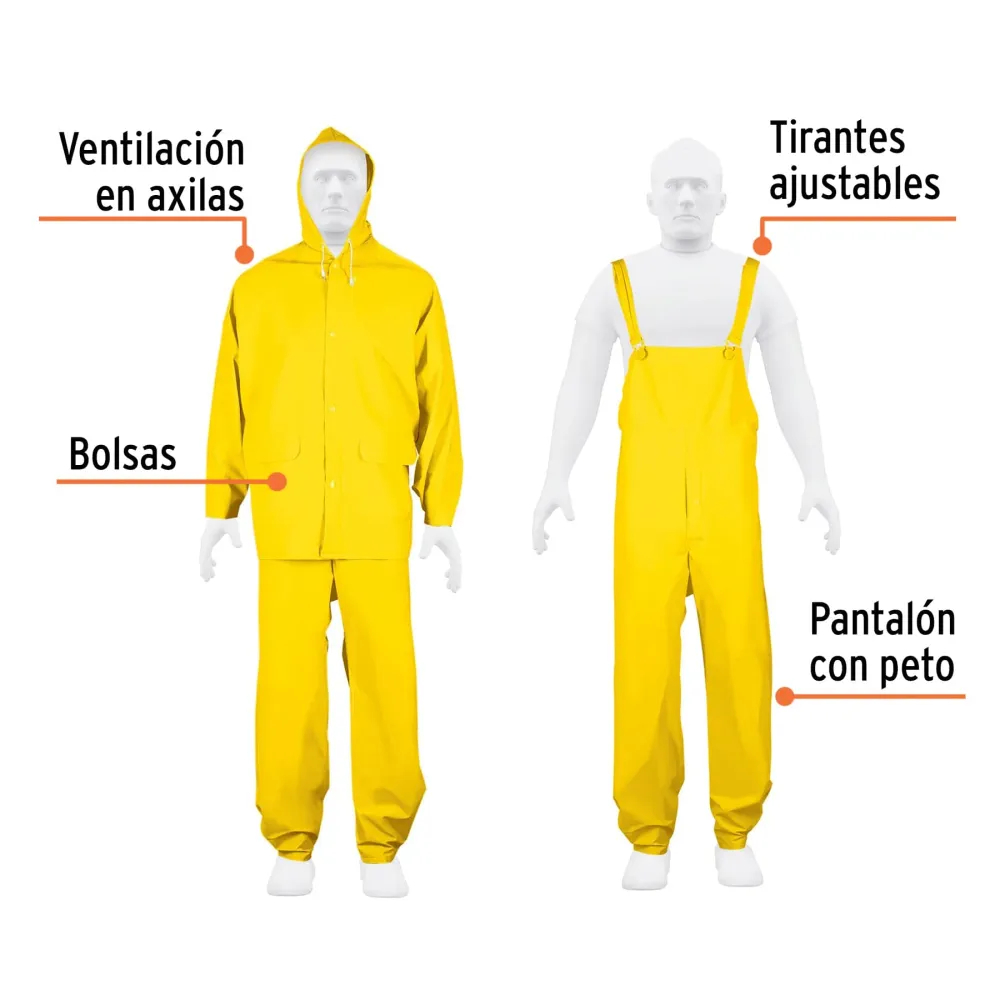 Conjunto impermeable triple capa, talla CH, Truper Expert