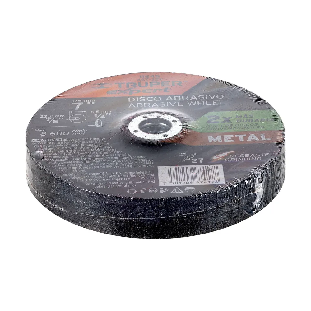 Disco Tipo 27 de 7" x 6.4 mm desbaste de metal, Expert