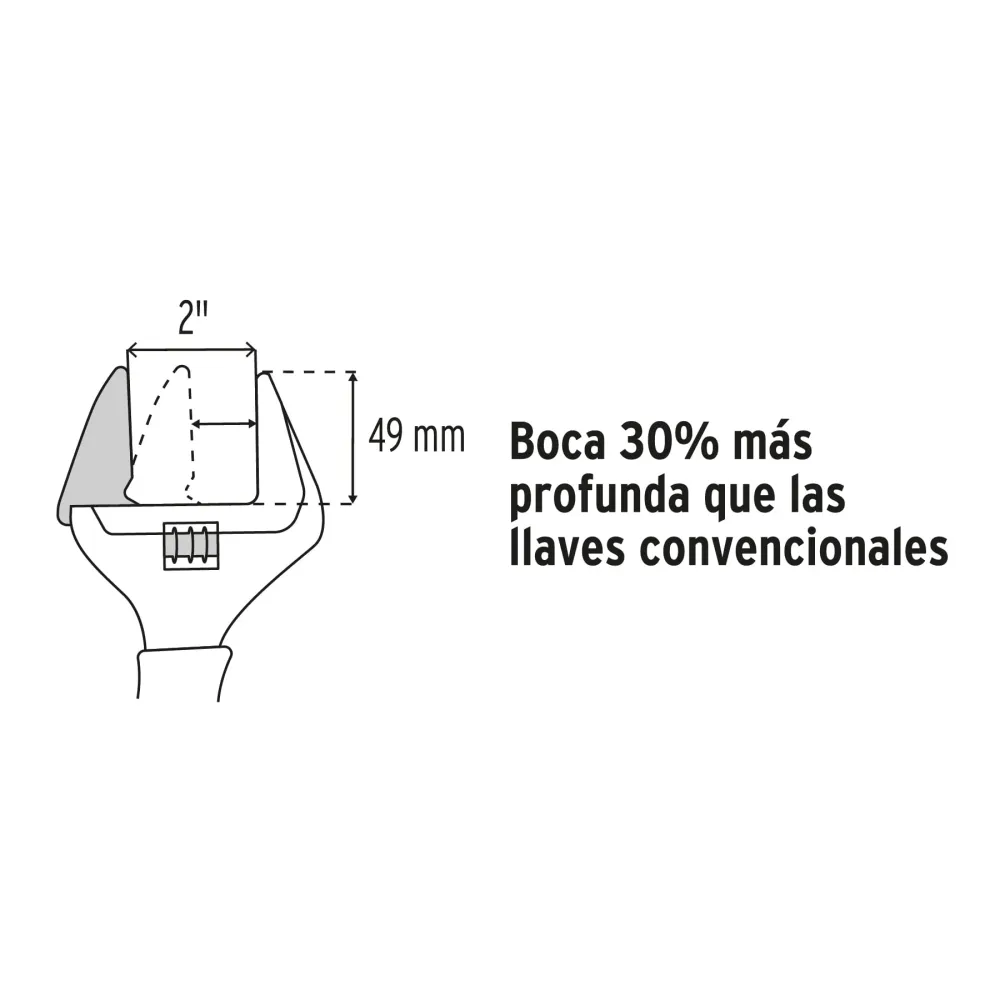 Llave ajustable (perico) 10" boca ancha Comfort Grip, Expert