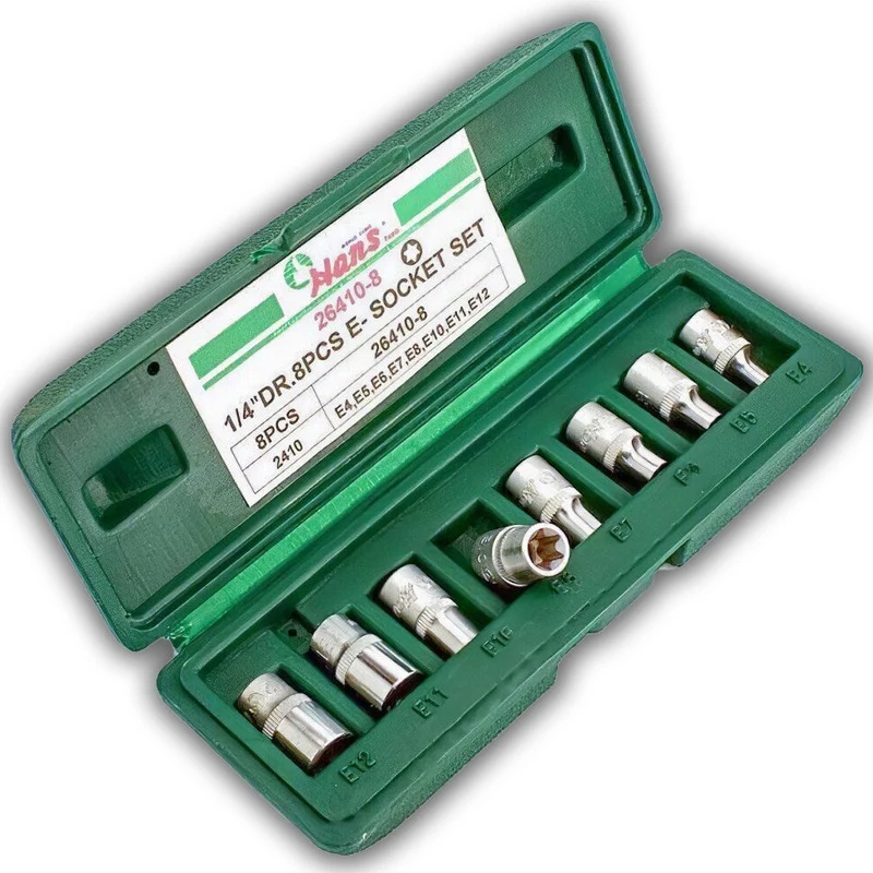 Juego De Dados Torx Hembra E4 E12 De 1/4" Hans 2641-8 Hans Tools