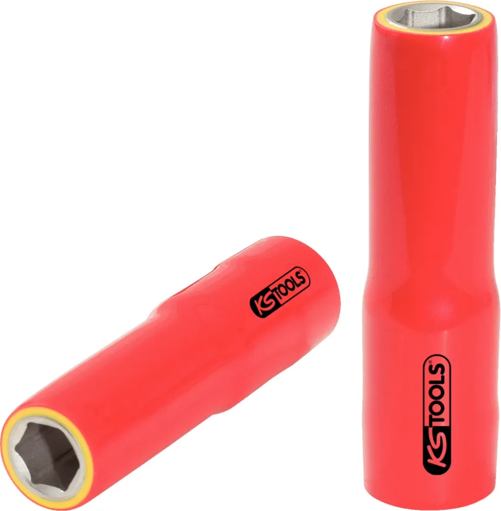 KS TOOLS Llave de vaso de 1/2' con aislamiento protector, larga, 11 mm ( 117.1335 )