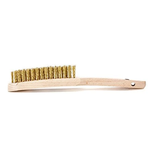 LessMann 105431 - Cepillo de mano con mango de madera LessMann 3H alambre de acero latonado ondulado STM 0,30
