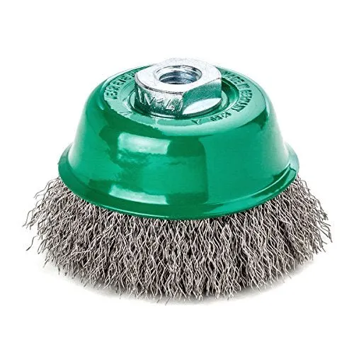 LessMann 426367 - Cepillo taza LessMann 100 mm./M14x2,0 mm. alambre de acero inoxidable ondulado ROH 0,30