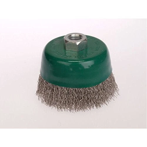 LessMann 427367 - Cepillo taza LessMann 125 mm./M14x2,0 mm. alambre de acero inoxidable ondulado ROH 0,30