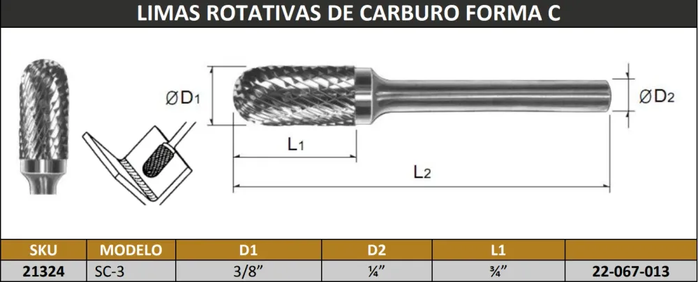 Lima Rotativa Forma Sc-3 3/8'
