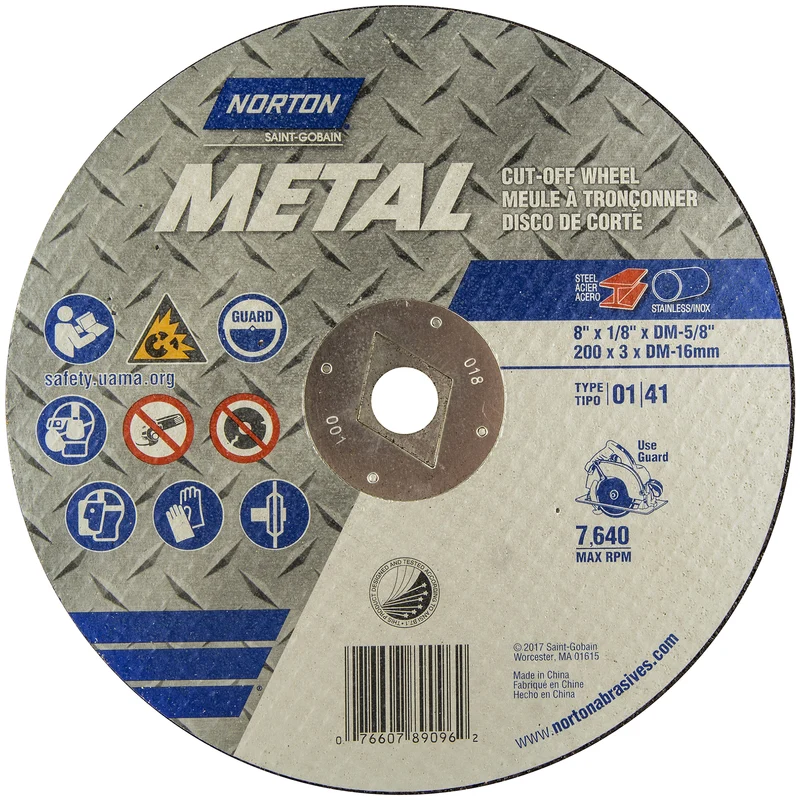 DISCO DE CORTE DE ALUMINIO DE 8" DE DIÁMETRO Norton