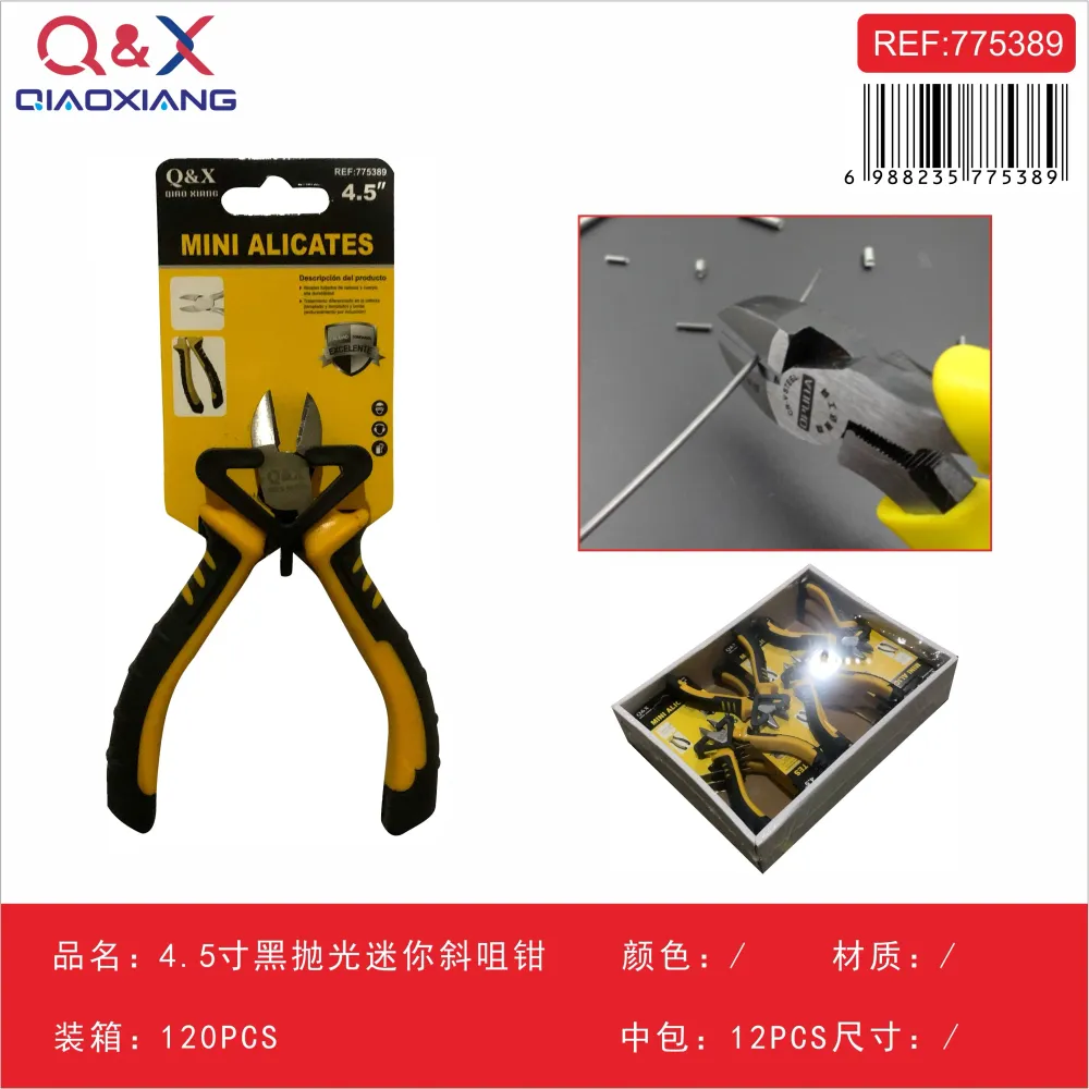 Mini alicate corte diagonal negro 4.5Pulgada Q&X