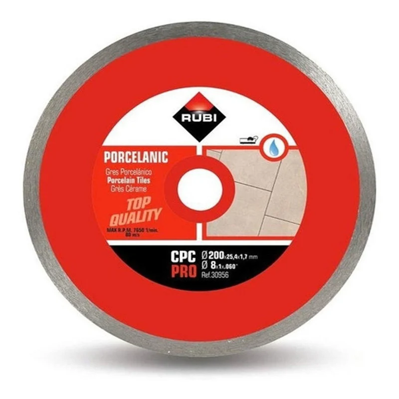 Disco Diamantado Continuo 200mm Gres Porcelanico Pro Rubi